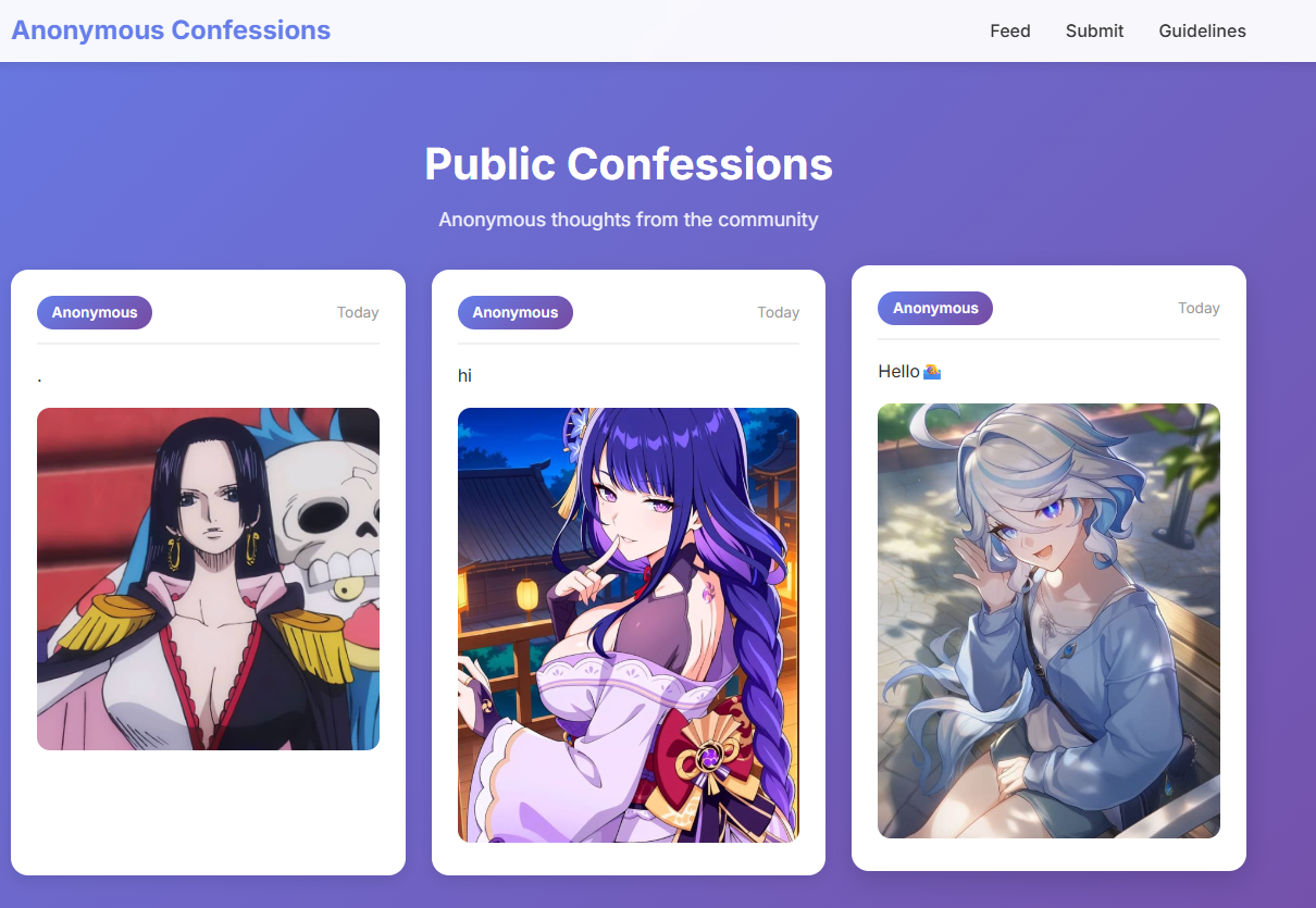 Anonymous Confessions